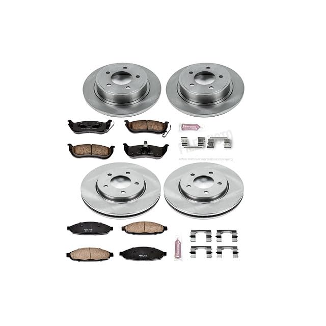 Image of PowerStop Front and Rear Brake Kit for Chrysler Pacifica 2004-08 - Z17 Ceramic Brake Pads & Disc Rotors Replacement, KOE2838