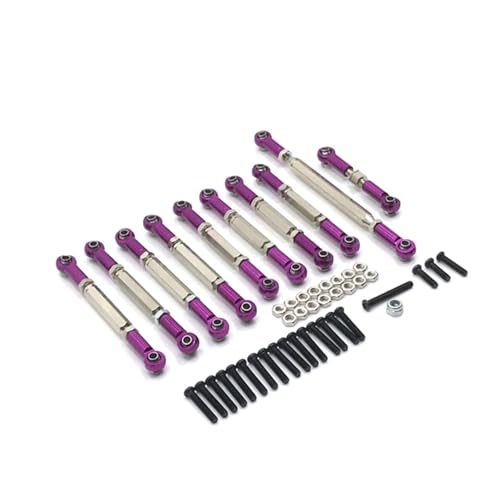 RC�ԗ��p�[�c For WPL C14 C24 1/16 RC �J�[�A�b�v�O���[�h�A�N�Z�T���[�����v�����b�h�X�e�A�����O�����N���b�h�Z�b�g�p�[�c �X�y�A�p�[�c �A�b�v�O���[�h�p�[�c(Purple)