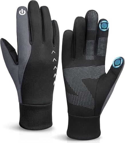 Cierto All-Weather Touch Screen Gloves: Windproof & Thermal Gloves for Men Women, Cold Weather Running, Hiking, Cycling and Driving with Sensitive Touchscreen Fingertips