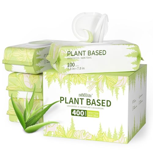 IMMHABI 400 Unscented Pet Wipes for Paws and Butt...
