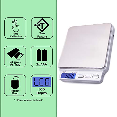 American Weigh Scale Sc Series Precision Digital Food Kitchen Weight Scale, Silver, 500 X 0.01G (Sc-501-A) #TOP3