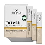 Arbonne Gut Health Digestion Support - Microbiome Prebiotic and Probiotic Drink Mix, Probiotic Powder and Prebiotic Powder with Enzymes for a Healthy Gut