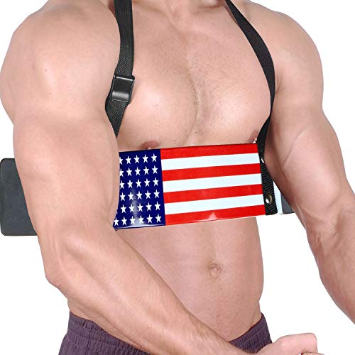 Ibro Curl Bar Arm Blaster For Biceps Triceps Forearms | Preacher Isolator Curls | Strength Muscle For Bodybuilding Gym Fitness Us Flag #TOP1