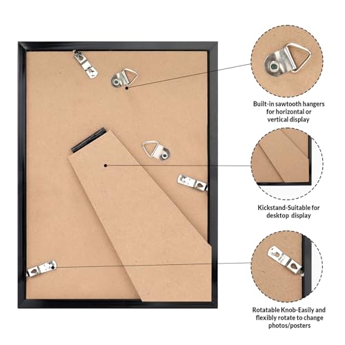 Image of LaVie Home 5x7 Picture Frame Black Set of 10, Display 4x6 with Mat or 5 x 7 Without Mat Picture, Photo Frame Collage for Wall Gallery or Table Deco, Hanging or Tabletop Display