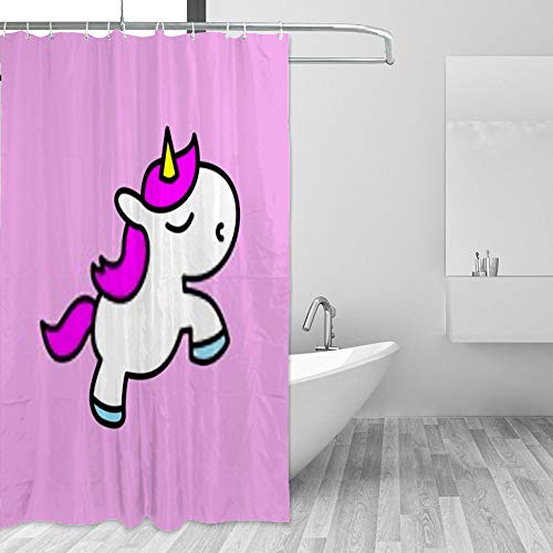 Rideau de douche licorne polyester imperméable pour éviter les inondations - 5