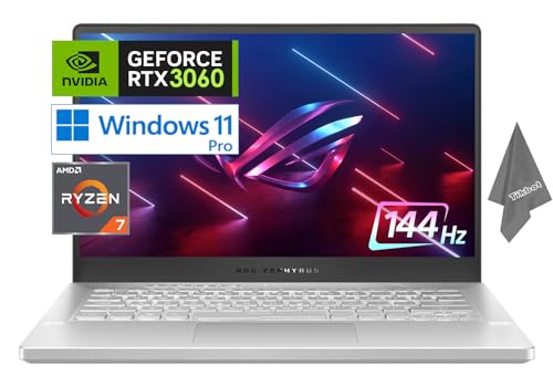 Image of Asus ROG Zephyrus 14' Portable Gaming Laptop， AMD Ryzen 7 5800HS (8 Cores), GeForce RTX 3060, Windows 11 Pro，with Cloth (16GB RAM|1TB PCIe SSD)