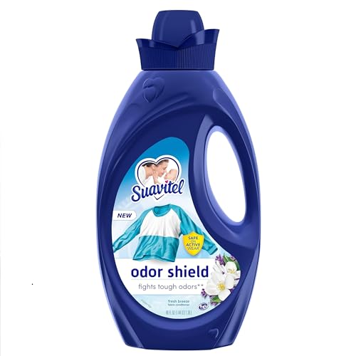 Suavitel Odor Shield Liquid Fabric Softener, Laundry Odor Eliminator, Fresh Air Scent, 46 oz