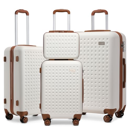 Kono 4tlg. Hartschalenkoffer Reisekofferset mit Kosmetikkoffer