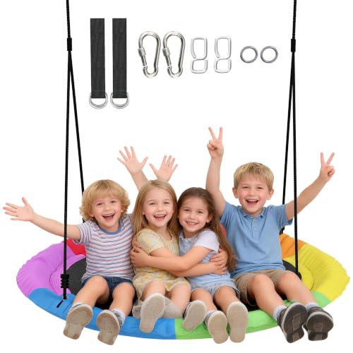 AIYAPLAY Columpio Nido Infantil Ø120 cm Ajustable Carga 300 kg Multicolor