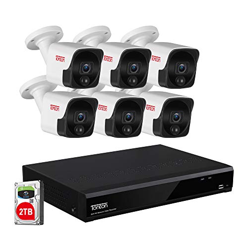【4K PoE Audioübertragung】 Tonton 4K Ultra HD 8 Kanal PoE Überwachungskamera Set WLAN Außenkamera 6X 8MP IP Kameras Überwachungssystem für Haus, Innen,