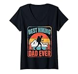 Photo Gallery donna best hiking dad ever funny hiker festa del papà maglietta con collo a v Photo Gallery donna best hiking dad ever funny hiker festa del papà maglietta con collo a v