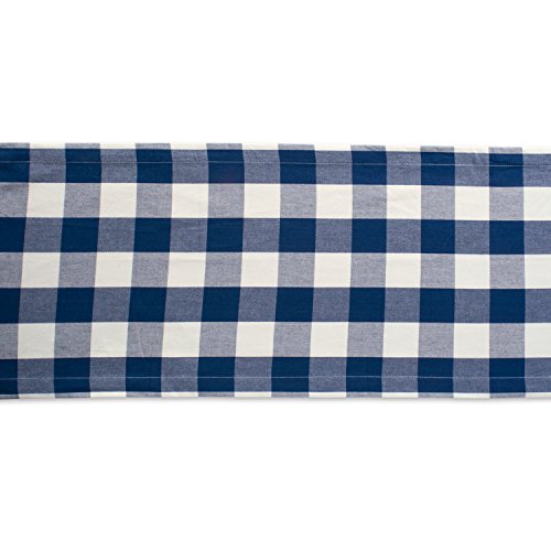 Dii Buffalo Check Collection, Classic Farmhouse Table Runner, 14X72, Navy & Cream #TOP2