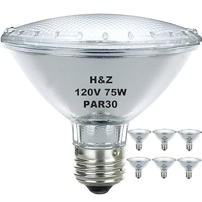 H&Z Par30 Short Neck, 6 Pack High Output Par30s Halogen 75W 120V, Par30 Dimmable Warm White 3000K, 75W Par30 Flood Light with E26 Medium Base for Recessed Trim Lighting, Track Light