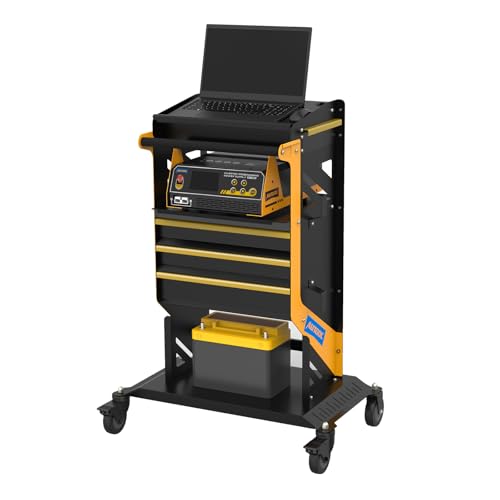 AUTOOL T26 Heavy-Duty Rolling Utility Cart, 220 lbs Capacity Tool Cart with 4 Drawers, Multi-Layer Storage, 360° Swivel Casters & Lock, Powder-Coated Steel for Auto Repair, Garage, Workshop