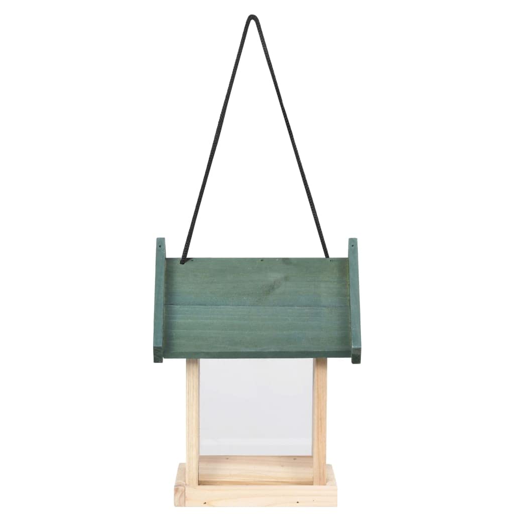 Vogelfutterhäuser aus Tannenholz 4 Stück 19x19x25 cm wetterfest mit abnehmbarem Dach und PVC-Futterschutz ideal für Garten, Balkon, Terrasse als Wildvogel Futterstation und Futterplatz