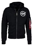 ALPHA INDUSTRIES Herren MA-1 LW HD NASA Glow Rev, Negro, XL