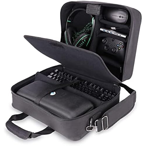 USA Gear Carrying Case Fits OLED Steam Deck, PlayStation Portal Remote Player, Deck Charger & More Portable Console Accessories - Customizable Interior Fits Steam Controller, Cables, Gaming Headset