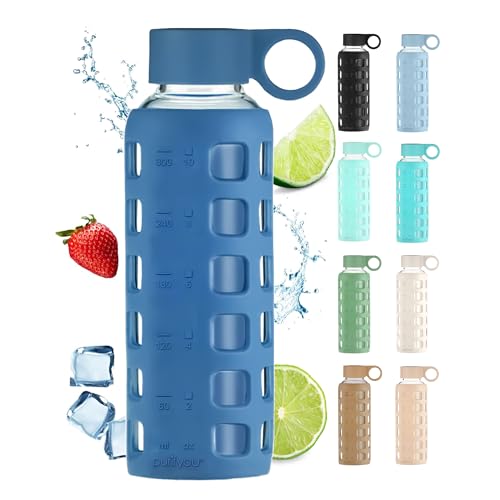 purifyou 12oz Borosilicate Glass Water Bottle