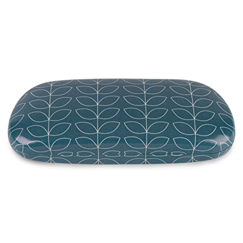 LAGO TERRA Hartschalen-Brillenetui mit geometrischem Blattaufdruck, Dunkle blaugrüne Blätter, One size Cover