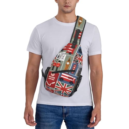 Mochila cruzada con símbolos de Inglaterra negra miniatura 7