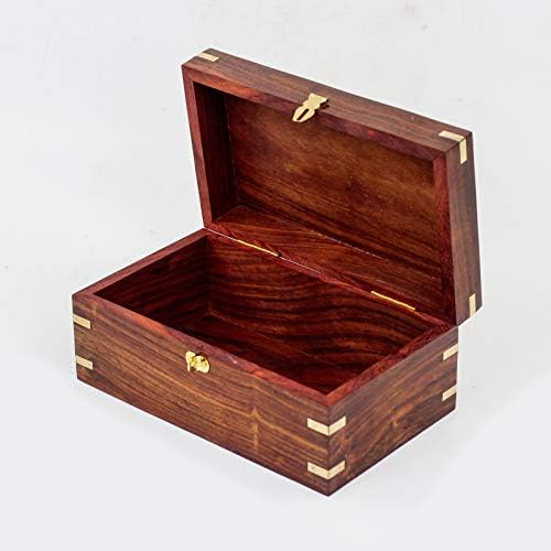 Nagina International Wooden Chest With Pirate's Anchor | Wood Crafted Box | Jewlery Decor