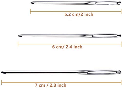 HASTHIP® Large-Eye Blunt Needles, 9 Piece Stainless Steel Yarn Knitting Needles, Sewing Needles, Crafting Knitting Weaving Stringing Needles 1
