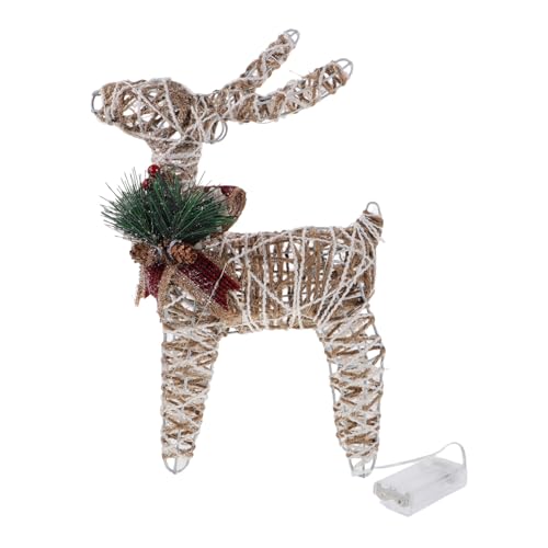 STOBAZA Adornos Navideños Luminosos De Ciervo Reno Miniatura De Ciervo De Hierro para Centros De Mesa Decoración Navideña para Jardín y Patio