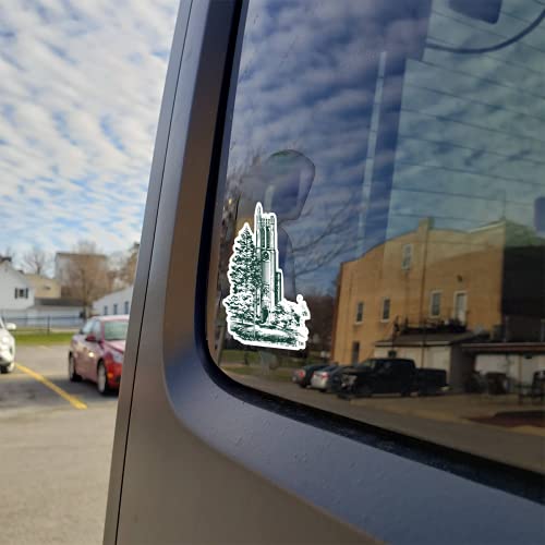 Image of Collegiate NCAA Car Decal Made from Premium Weatherproof Vinyl (Michigan State Beaumont Tower)