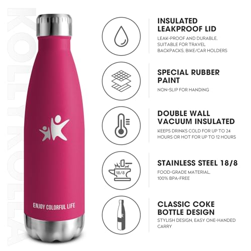 KollyKolla Thermosflasche 750ml, Thermoskanne BPA-frei, Trinkflasche Edelstahl, Kohlensaeure Geeignet, Wasserflasche Auslaufsicher, Isolierflasche für Schule, Büro, Uni, Sport, Gym, Fitness, Sprudel 2