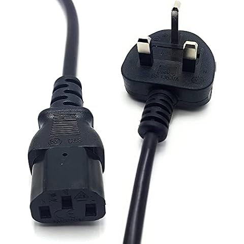 Netagon IEC Mains Power Lead Cord to 3 Pin UK Plug 5A C13 Cable | For use with Projectors, PC, Monitor, Computers, Amplifiers, DJ Equipment.... | Available in 0.5m, 1m, 1.5m & 2m (1m Long) Cover