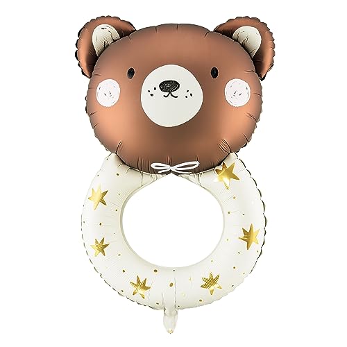 Ballon aluminium hochet petit ours 61 x 88 cm - Marron