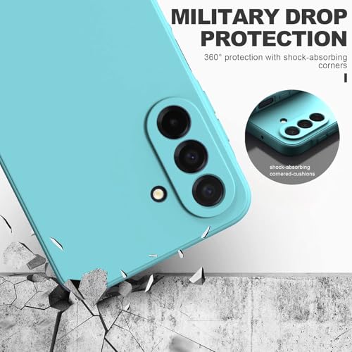 Image of DIZORO Microfiber Candy Case for Samsung A26 5G Smooth Touch Cushion Liquid Soft Silicone Gel Rubber Phone Cases Non-Slip Full Body Protective Shockproof Back Cover (Mint Green)