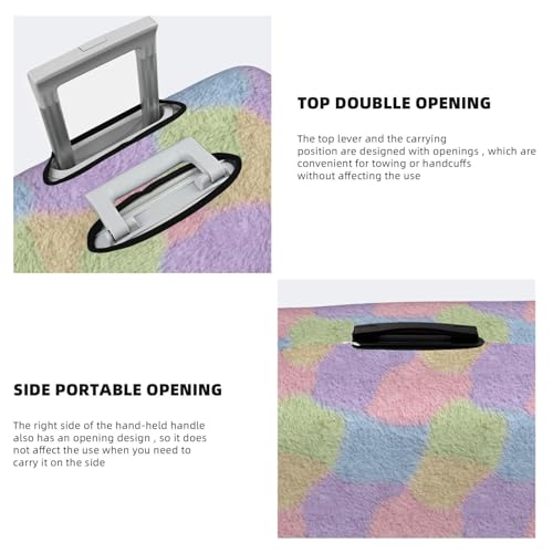 Pastel Coloured Texture Elastic Travel Luggage Covers Dustproof Scratch-Resistant Suitcase Protector Fit 22-24 Inch3