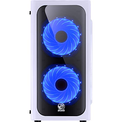 GABINETE MID-TOWER VENUS BRANCO COM 2 FANS LED AZUL LATERAL EM ACRÍLICO - VENBCAZ2FCA - PCYES