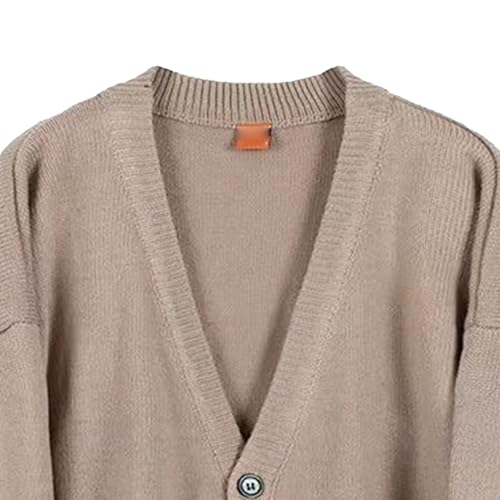 JEKE-DG Men's Fashion Lightweight Cardigan Sweater Casual Loose Fit Basic Sweater Button Front Solid Open Front Sweaters2