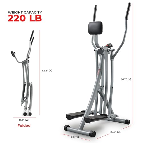 Image of Sunny Health & Fitness Smart Air Walk Elliptical Glider Sprinter Trainer | 30 inch Stride, Low-Impact, Quiet Operation, Foldable and Compact Design, Digital Monitor, SunnyFit App Connectivity