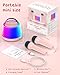 Mini Karaoke Machine for Kids, Portable Bluetooth Speaker with 2 Wireless Microphones and Led Light, Birthday Gifts for 4 5 6 7 8 9 10 11 12 Year Old Girl, Kid Karaoke Machine Toys, Pink