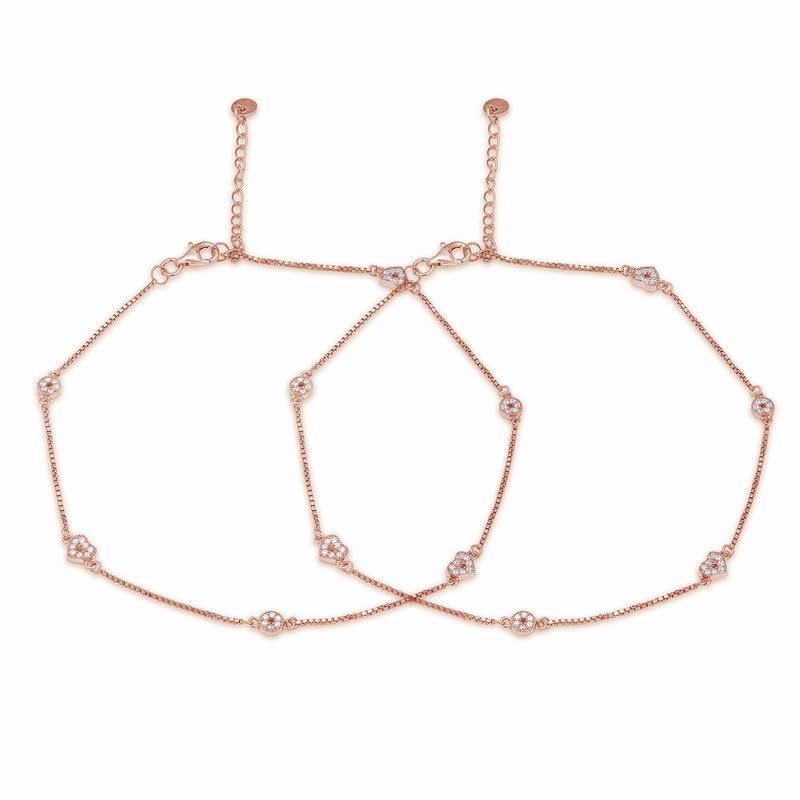 See full amazon price history chart for ZAVYA 925 Sterling Silver Cubic Zirconia Heart Rose Gold Plating Chain Anklet (Pair) | | Gift for Women & Girls | With Certificate of Authenticity & 925 Stamp ZAVYA 925 Sterling Silver Cubic Zirconia Heart Rose Gold Plating Chain Anklet (Pair) | | Gift for Women & Girls | With Certificate of Authenticity & 925 Stamp (B0CK55NMZZ) Amazon Price History, Amazon Price Tracker
