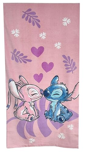 Theonoi Disney Lilo y Stitch, toalla de baño para niños, 70 x 140 cm, 100% algodón, para niñas – Standard Öko Tex