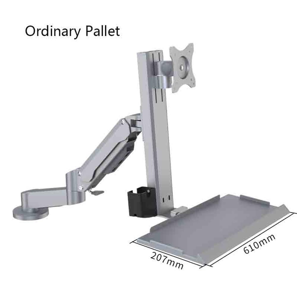 Support de Moniteur Support de Moniteur argenté à Double Bras de Style Table avec Plateau Standard Rotatif Bras pour Écran PC
