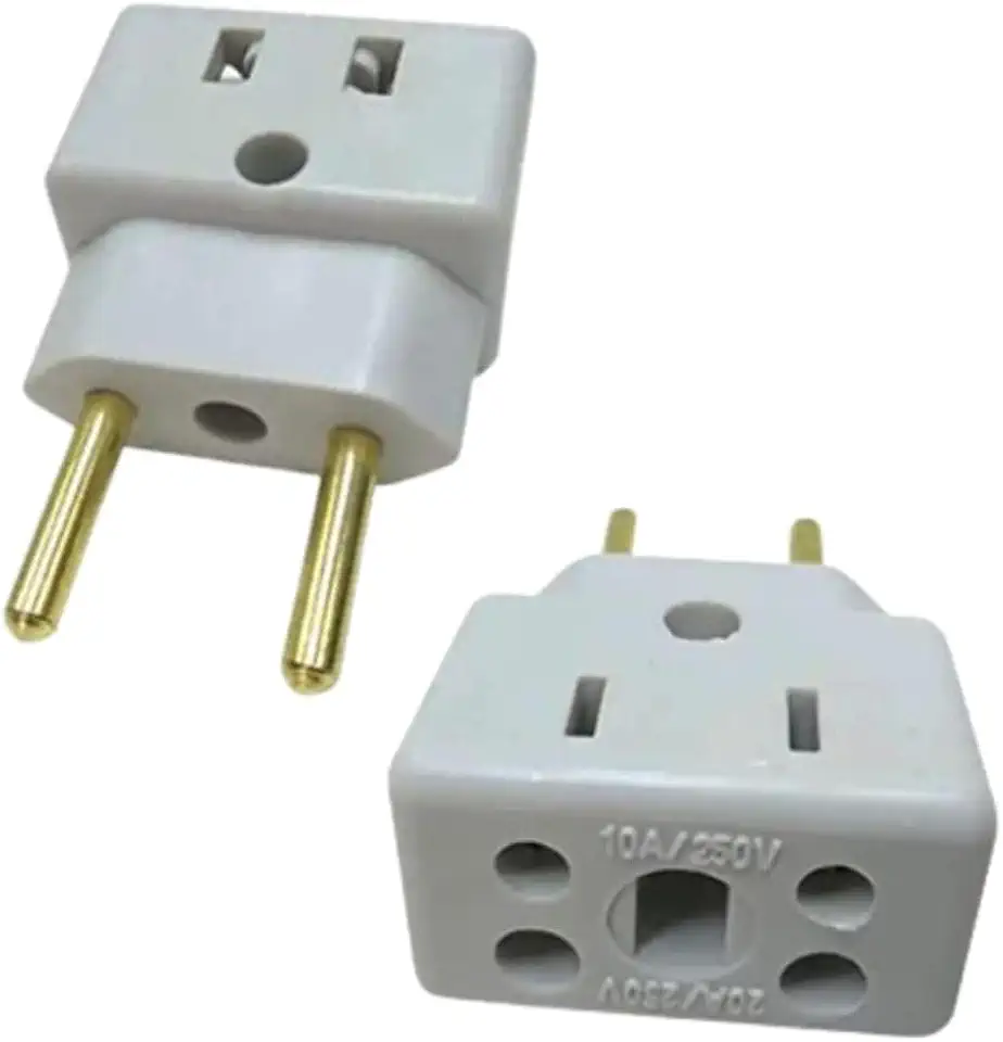 KIT 2 Adaptadores De Tomada Universal 3 Pinos Benjamin 10A/20A Para 2 e 3 Pinos Bivolt 110V/220V Para Secadores Chapinhas Air Fryer Fritadeiras Aquecedores PACOTE COM 2 UNIDADES LINHA PREMIUM