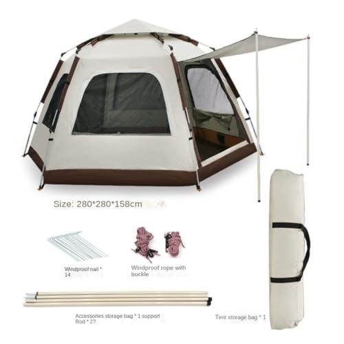 Carpa hexagonal automática portátil para camping familiar miniatura 2