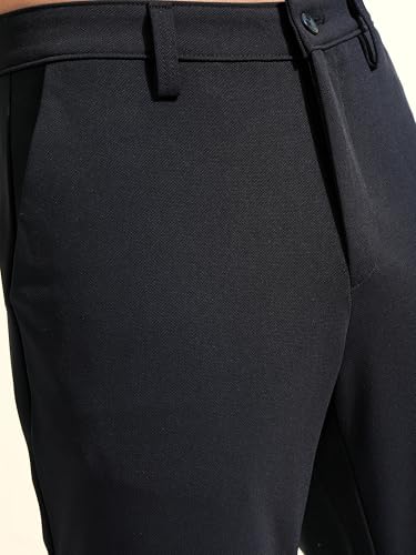 Image of Highlander Men's Slim Fit Formal Trousers | Ankle Length | Smart Chinos for Men | Comfortable Fabric for Daily Work & Formal Occasions