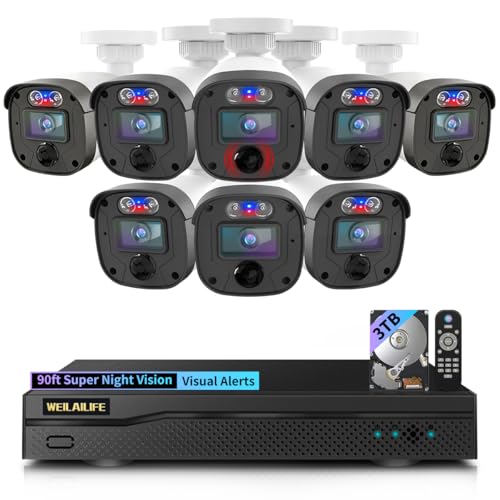 Image of 【122 Wide-Angle】 Outdoor Wired Security Camera System, Home Video Security Systems, CCTV Cameras for Home, DVR Surveillance Kits