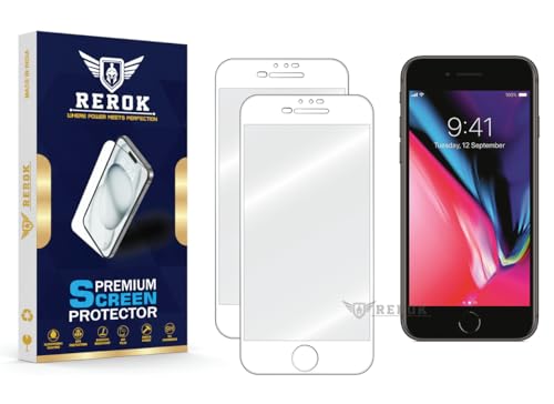 Image of Military-Grade Tempered Glass Screen Protector for iPhone 8 Plus [Pack of 2] | HD Clear, Edge-to-Edge Coverage, Scratch Resistant, Case Friendly with Easy Installation Kit(WHITE)