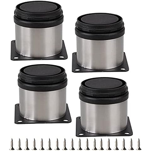 TamBee Adjustable Furniture Legs Cabinet Metal Kitchen Feet Stainless Steel Table Legs Pack of 4 Cover