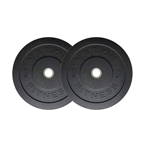 Valor Fitness BPH-15 Recycled Rubber Bumper Plate, 15 lb (Set of 2)