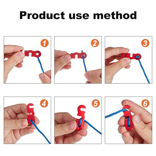 Image of SATINIOR 20 Pieces Guyline Tensioner Aluminum Alloy Tent Cord Paracord Tensioner Guy Line Rope Adjusters Cord Tighteners for Outdoor Tent Camping Hiking Accessories