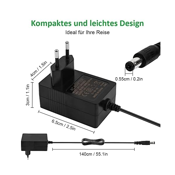 Netzteil 24V, Steckernetzteil 24v Universal AC/DC Netzadapter Transformator, Switching Adapter 100-240v 50-60hz für… – Bild 5