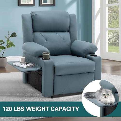 Sillón reclinable con calefacción y masaje azul miniatura 6